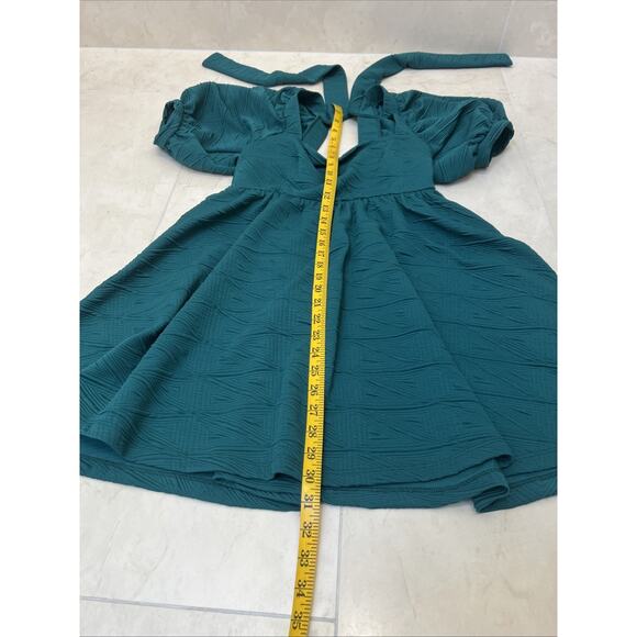 NWT Free People Dress Mini Green Sz Small S Babydoll Back Tie MRSP $110 Pockets - Picture 7 of 10